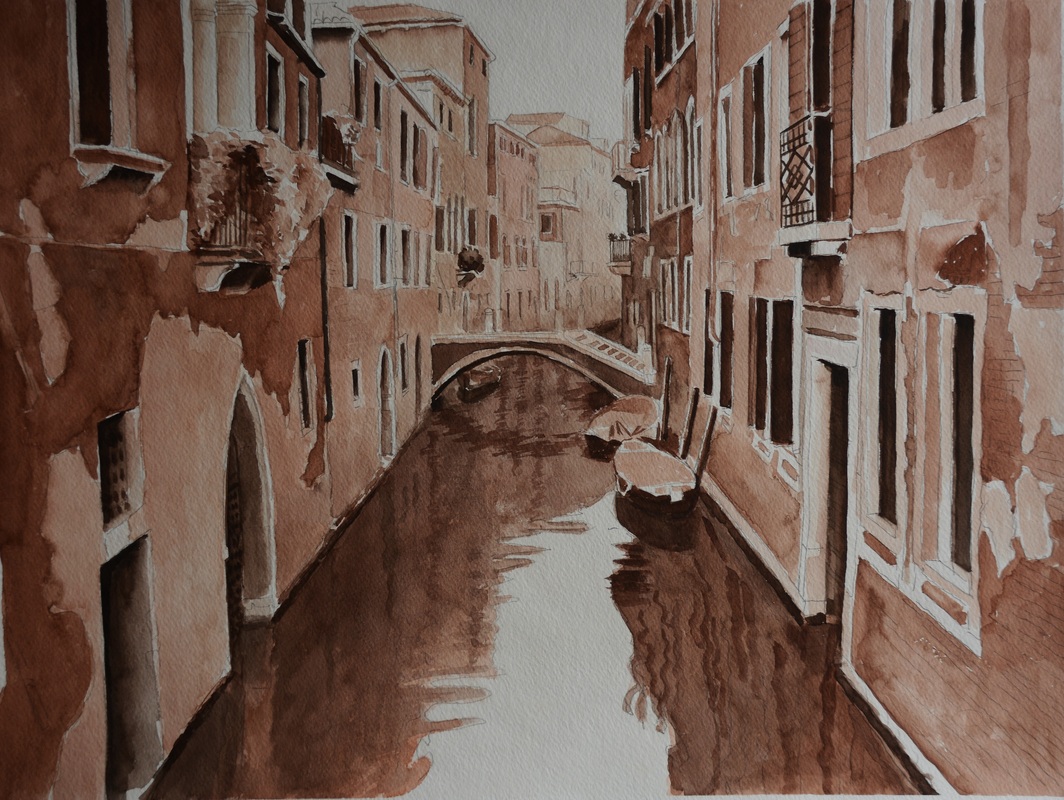 Watercolor Painting - Silent Venice @Jack Zheng Art Studio
