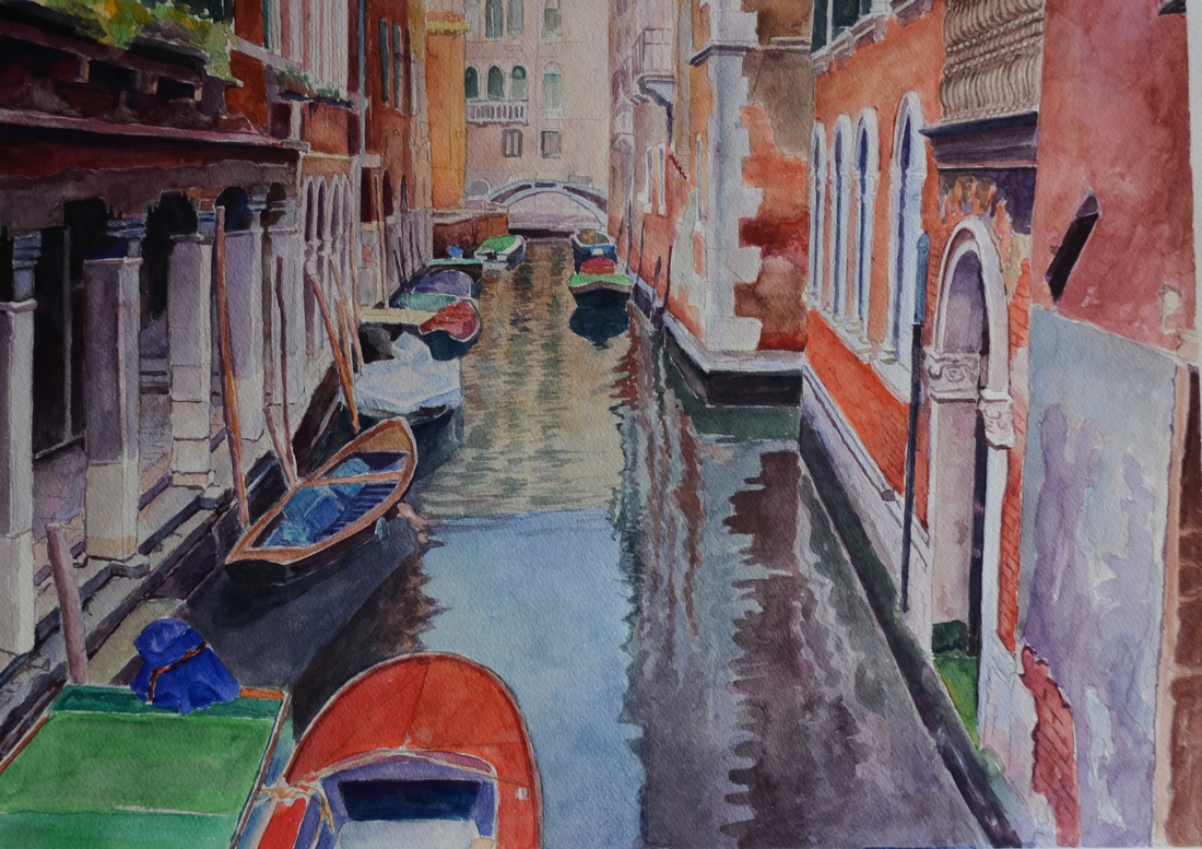 Watercolor painting - Venice morning impression 